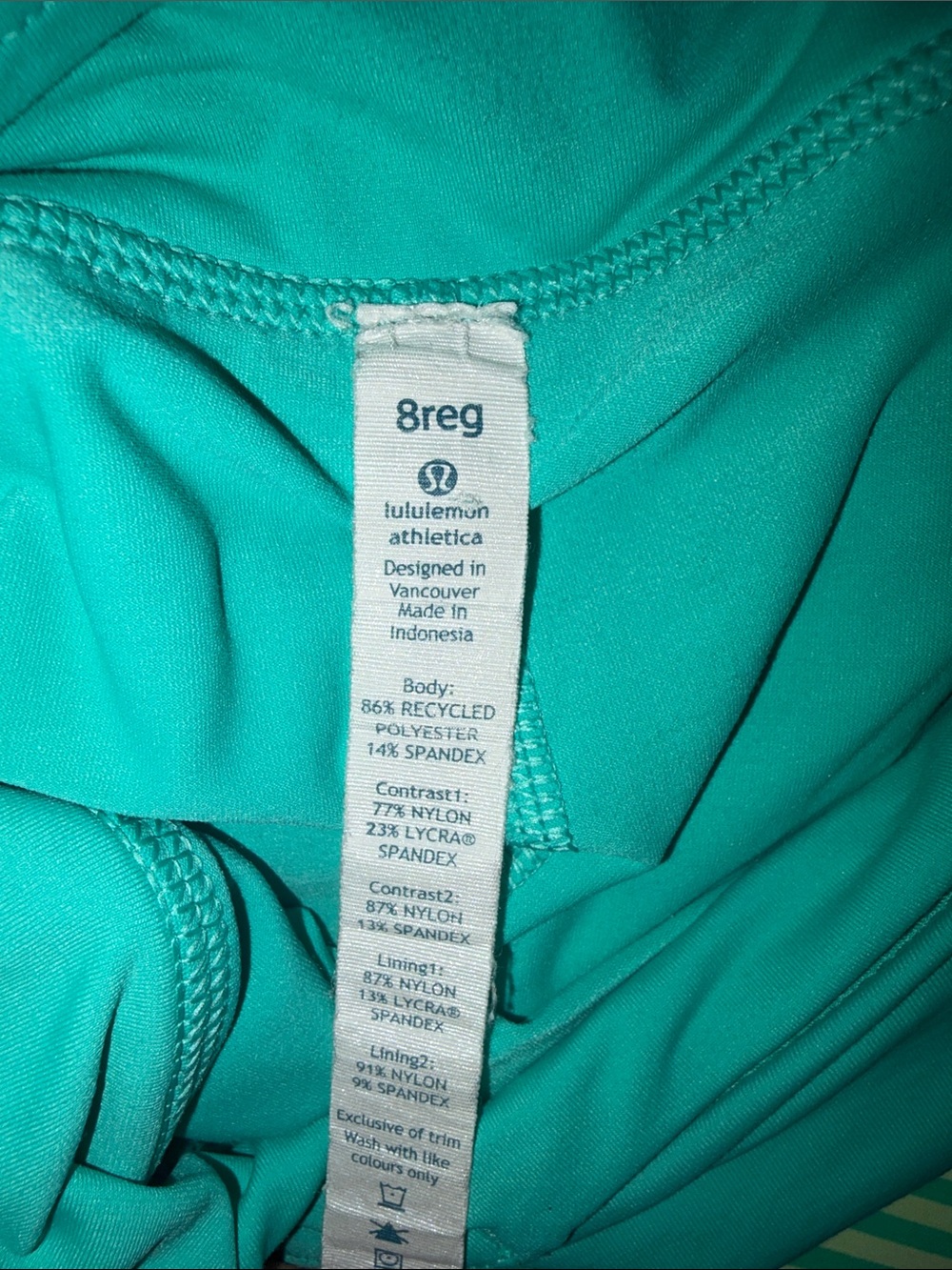 Lululemon Athletica Size 8 Aqua Striped Active Skort Women's Performance Skirt - Picture 6 of 7